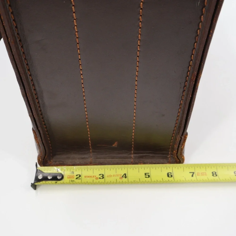 US Property Briefcase Leather Type VIII Brown Vintage Military Attache Bag 16in
